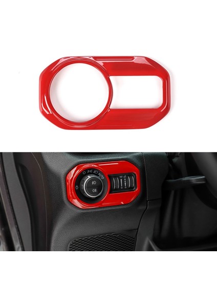 Jeep Wrangler Jl Gladyatör Jt 2018-2022 Için Fit Araba Far Anahtarı Düğmesi Dekor Kapak Çıkartmalar Iç Aksesuarları B (Yurt Dışından) indirimleri