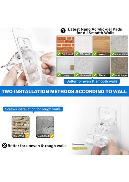 6 Adet Matkap Gerektirmeyen Perde Çubuğu Tutucu Braketleri, Kendinden Yapışkanlı Çubuk Tutucu Kancaları, Çivisiz Yapışkan Perde Çubuğu Kancaları (Yurt Dışından) indirimleri