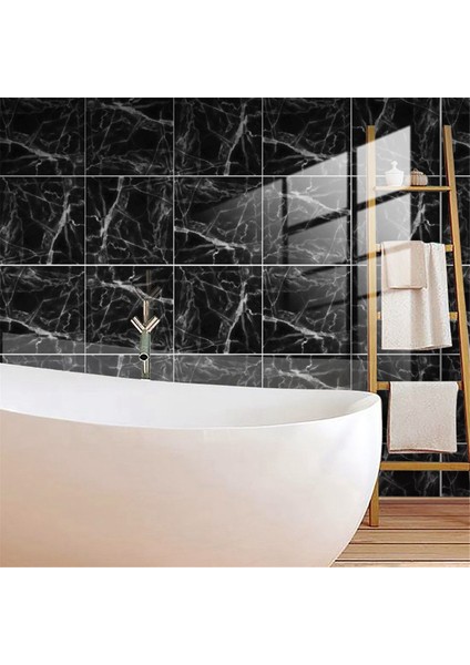 Mermer Dekoratif Yapışkanlı Fayans Çıkartmaları Banyo ve Mutfak Fayans Çıkartmaları, Su Geçirmez Kendinden Yapışkanlı Dekorasyon Bs (Yurt Dışından)