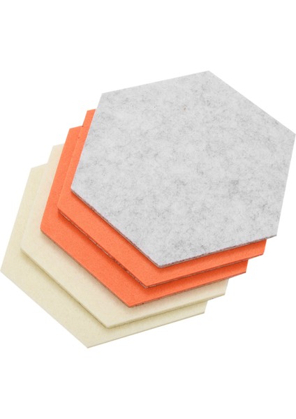 5 Adet/takım Altıgen Keçe Kurulu Altıgen Keçe Duvar Sticker Çok Fonksiyonlu 3D Dekoratif Ev Mesaj Panosu Kendinden Yapışkanlı Çocuk Odası Süpürgelik Turuncu Gri Serisi (Yurt Dışından)