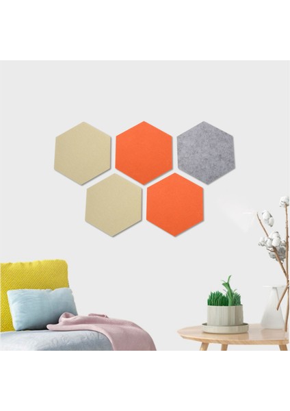 5 Adet/takım Altıgen Keçe Kurulu Altıgen Keçe Duvar Sticker Çok Fonksiyonlu 3D Dekoratif Ev Mesaj Panosu Kendinden Yapışkanlı Çocuk Odası Süpürgelik Turuncu Gri Serisi (Yurt Dışından) modelleri