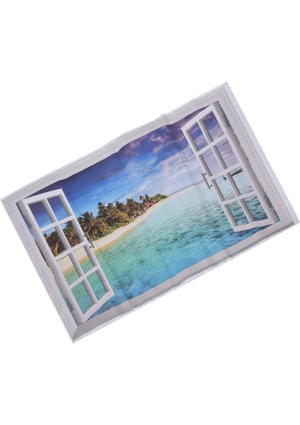 3D Okyanus Doğa Deniz Manzaralı Duvar Pencere Ev Dekor Etiket Odası Resim Poster Sanatı (Yurt Dışından)