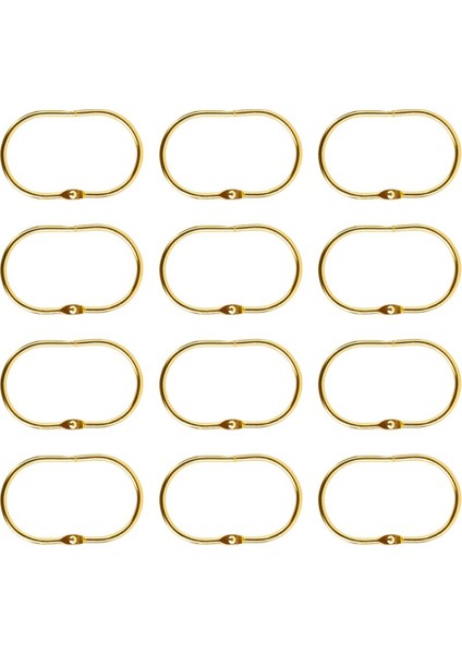 12 Adet Açık Duş Perdesi Kanca Halkaları Oval Askılı Çubuk Kancalar Metal Banyo Altın (Yurt Dışından)