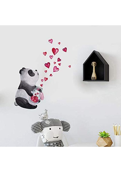 Duvar Çıkartmaları Aşk Panda Duvar Resmi Çıkartması Sanat Sticker Dekorasyon Kendinden Yapışkanlı Duvar Resimleri Oturma Odası Yatak Odası (Yurt Dışından)