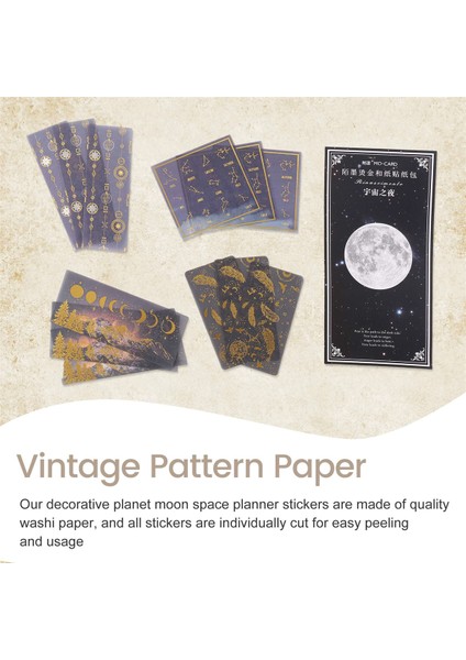 192 Adet Göksel Çıkartmalar Vintage Çıkartmalar Scrapbooking Için Gezegen Ay Uzay Astronomi Çıkartmalar Günlük Kaydı Malzemeleri (Yurt Dışından) fırsatları