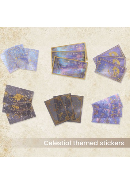 192 Adet Göksel Çıkartmalar Vintage Çıkartmalar Scrapbooking Için Gezegen Ay Uzay Astronomi Çıkartmalar Günlük Kaydı Malzemeleri (Yurt Dışından) indirimleri