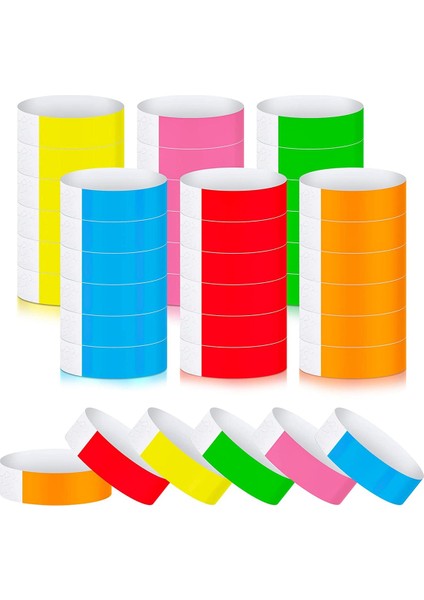 600 Adet Su Geçirmez El Bantları Neon Bilek Bantları Etkinlikler Için Konser Bilekliği Yapışkanlı Bileklikler Parti Için (Yurt Dışından)