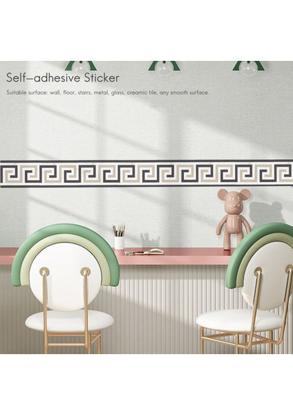 2 M Kendinden Yapışkanlı Yan Çizgi Kiremit Etiket Banyo Mutfak Restoran Duvar Merdiven Zemin Sınır Kiremit Etiket Duvar Sticker Ev Dekorasyon (Yurt Dışından)