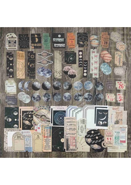 Vintage Karalama Defteri Malzemeleri Paketi (200 Adet) Art Journaling Önemsiz Günlük Planlayıcıları Için Kendi Başına Yap Kağıdı Çıkartmalar (A) (Yurt Dışından)