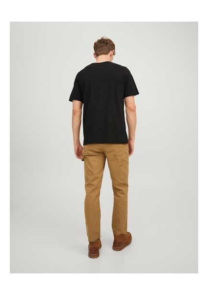 Jack Jones Erkek Jjwarrior Bisiklet Yaka Siyah Tişört 12242554