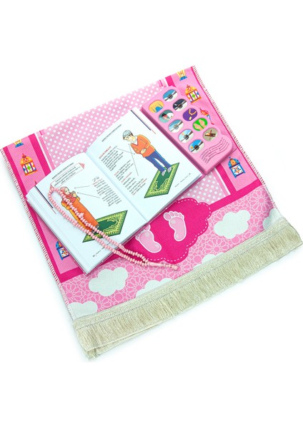 Namaz Öğreten Sesli Cihazlı Kitap Tesbihli Kızımın Çocuk Seccadesi Seti indirimleri