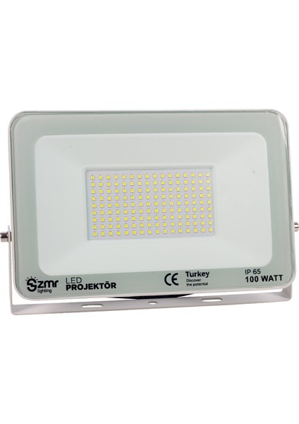 100 Watt - 220 Volt 6500K IP65 150* Işık Açısı Beyaz Slim Kasa LED Projektör