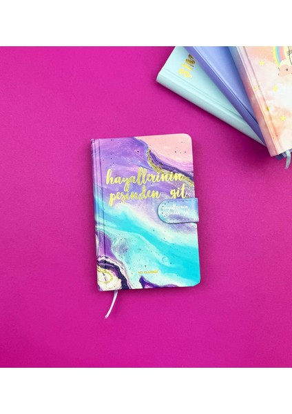 2'li Motto Tasarımlı Mıknatıs Kapaklı Çizgili Defter 14,5x9,5 cm fiyatları