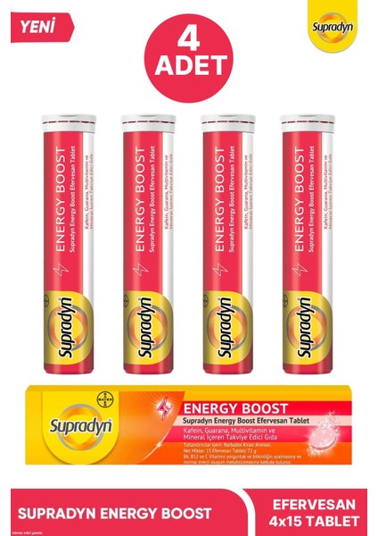Energy Boost Taef 15 Efervesan Tablet 4 Adet