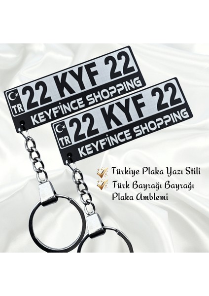 Keyfince Shopping Kişiye Özel Türk Bayrağı Detaylı Pleksi Plaka Anahtarlık Araba Oto Motosiklet Premium Çelik Zincirli Anahtarlık Hediye Süs Numaratör Parlak Siyah Renk fiyatları