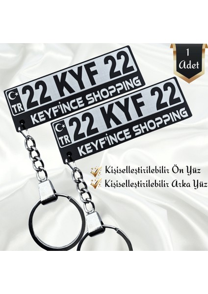 Keyfince Shopping Kişiye Özel Türk Bayrağı Detaylı Pleksi Plaka Anahtarlık Araba Oto Motosiklet Premium Çelik Zincirli Anahtarlık Hediye Süs Numaratör Parlak Siyah Renk modelleri