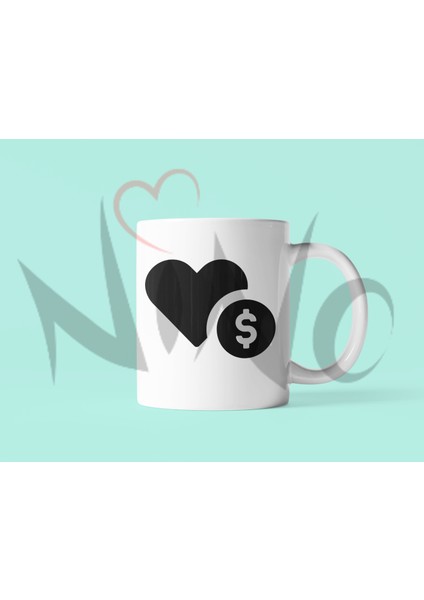 Para Aşktır Sevgililer Günü Temalı Hediyelik Baskılı Kupa Bardak fiyatları