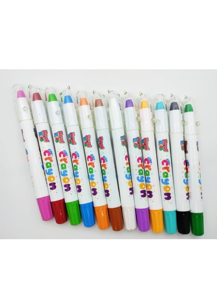 Kıds Pastel Boya Sılky Crayon 12 Renkli Set 14 cm Çap 5 cm Çocuklar İçin fiyatları