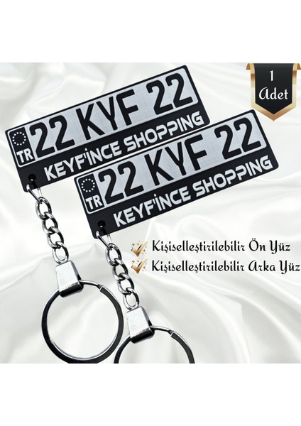 Keyfince Shopping Kişiye Özel Ab Bayrağı Detaylı Pleksi Plaka Anahtarlık Araba Oto Motosiklet Premium Çelik Zincirli Anahtarlık Hediye Süs Numaratör Parlak Siyah Renk modelleri
