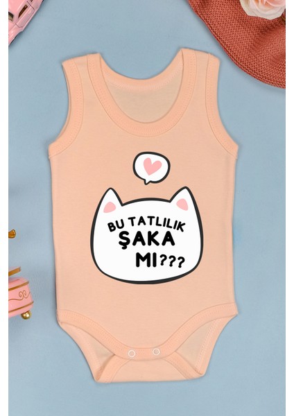 Pamuklu Bu Tatlılık Şaka Mı Baskılı Çıtçıt Body Zıbın