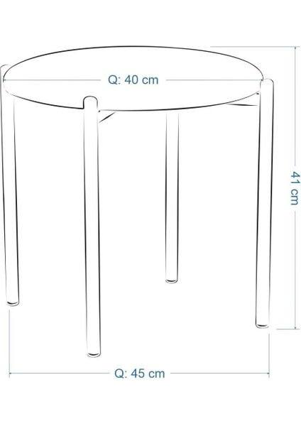 Nil Siyah Metal Ayak Istiflenebilir Mutfak-Balkon Taburesi 2 Adet