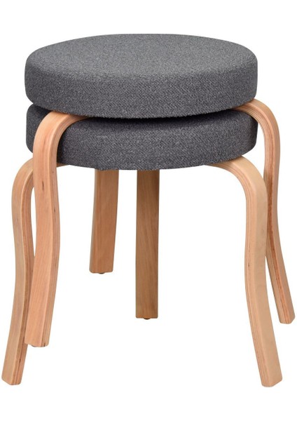 Ege Teddy Kumaş Naturel Ahşap Ayak Istiflenebilir Mutfak-Balkon Taburesi (2 Adet) fiyatları