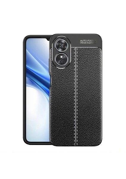 Oppo A38 Kılıf Deri Görünümlü Leke Yapmaz Silikon Kamera Korumalı Kapak