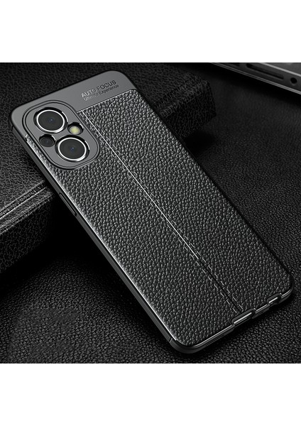 Realme 12 Lite Kılıf Deri Görünümlü Leke Yapmaz Silikon Kamera Korumalı Kapak