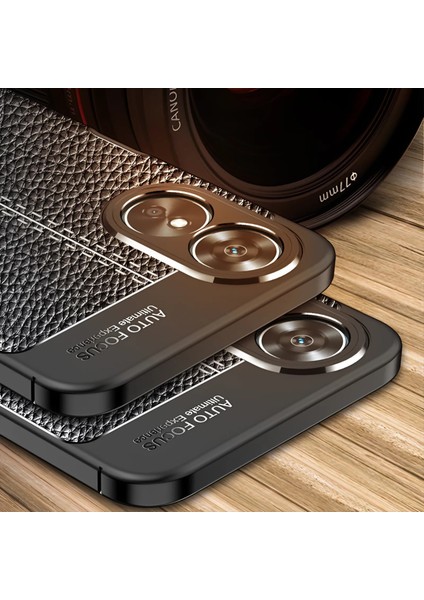 Oppo A38 Kılıf Deri Görünümlü Leke Yapmaz Silikon Kamera Korumalı Kapak