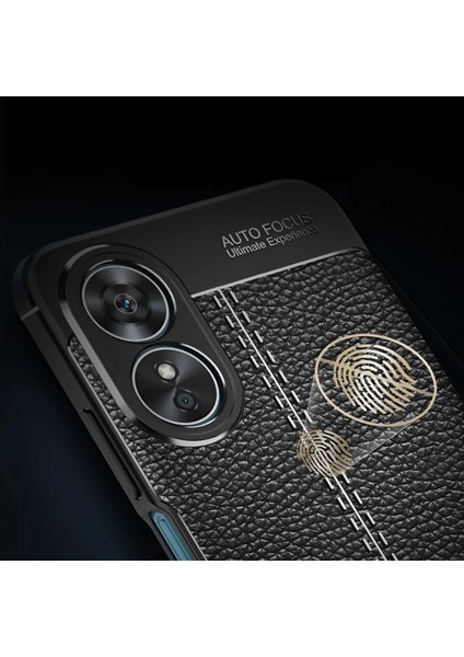 Oppo A38 Kılıf Deri Görünümlü Leke Yapmaz Silikon Kamera Korumalı Kapak