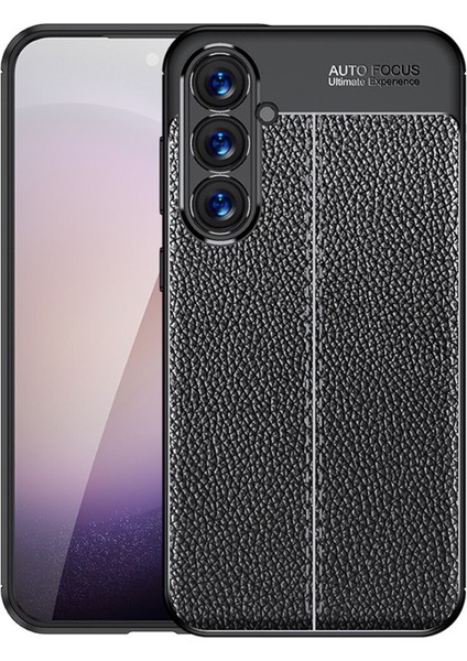 Samsung Galaxy S24 Fe Kılıf Deri Görünümlü Leke Yapmaz Silikon Kamera Korumalı Kapak