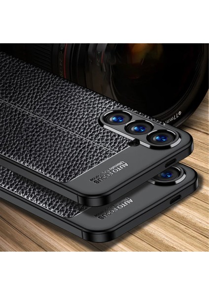 Samsung Galaxy S24 Fe Kılıf Deri Görünümlü Leke Yapmaz Silikon Kamera Korumalı Kapak