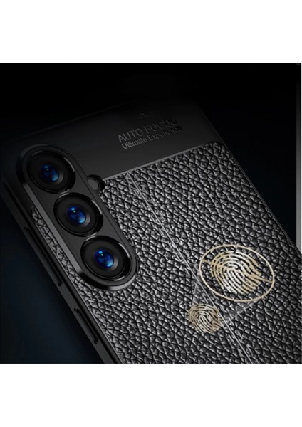 Samsung Galaxy S24 Fe Kılıf Deri Görünümlü Leke Yapmaz Silikon Kamera Korumalı Kapak