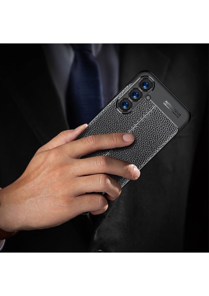 Samsung Galaxy S24 Fe Kılıf Deri Görünümlü Leke Yapmaz Silikon Kamera Korumalı Kapak