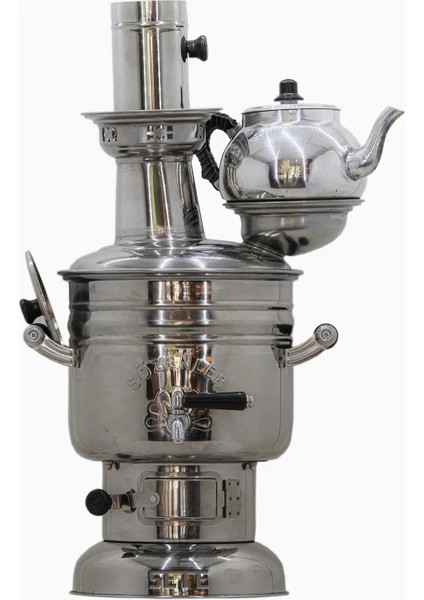 4 Litre Odunlu-Kömürlü Çelik Semaver