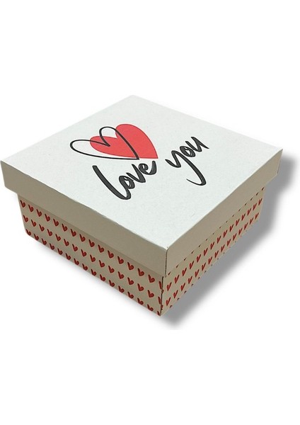 Love You Sevgililer Günü Hediye Kutusu 17 x 17 x 9 cm 1 Adet