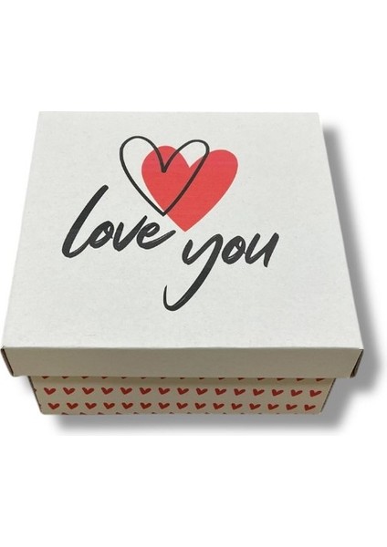 Love You Sevgililer Günü Hediye Kutusu 17 x 17 x 9 cm 1 Adet