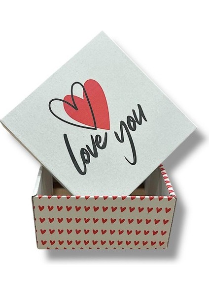 Love You Sevgililer Günü Hediye Kutusu 17 x 17 x 9 cm 1 Adet