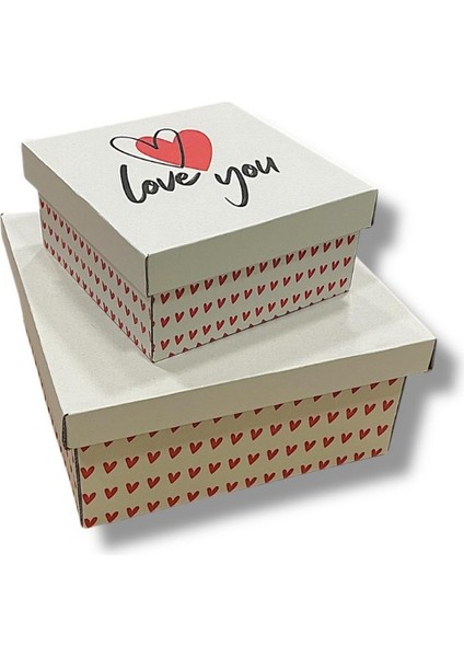 Love You Sevgililer Günü Hediye Kutusu 17 x 17 x 9 cm 1 Adet