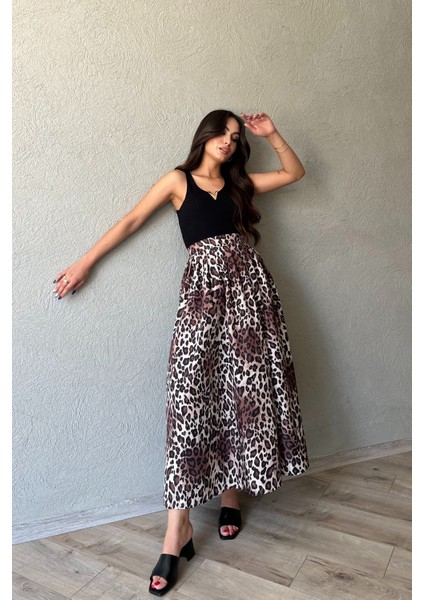 Leopar Yırtmaç Detaylı Paraşüt Balon Etek