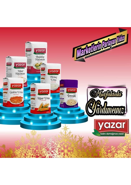 2'li 500 gr Pudra Şekeri 2'li 500 gr Irmik 2'li 400 gr Galeta Unu 2'li 400 gr Buğday Nişastası