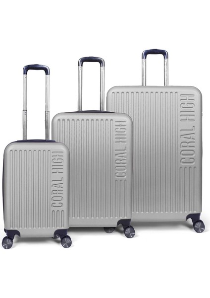 Abs Gümüş 3'lü Valiz Seti 16430
