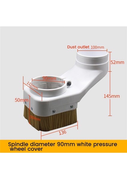 90MM Gravür Makinesi Mil Fırçası Toz Geçirmez Vakumlu Temizleyici Toz Toplayıcı Cnc Yönlendirici Frezeleme (Yurt Dışından)
