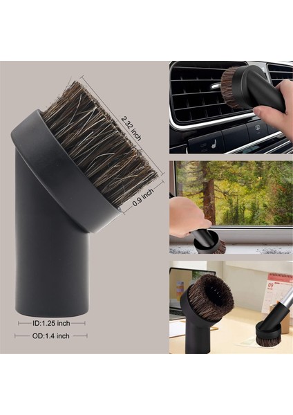 Vakum Fırçası Aparatı 1 1/4 Inç Yuvarlak Yumuşak At Kılı Kılı ve 2 1/2 Inç Hortum Adaptörü (Yurt Dışından) modelleri