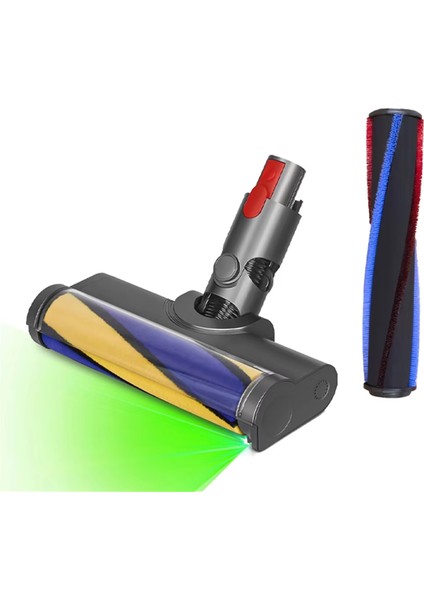 V12 Detect Slim V10SLIM Aksesuarları Halı Silindiri Yumuşak Yeşil Toz Işığı ile Fırça (Yurt Dışından)