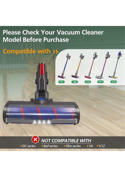 V15 V11 V10 V8 V7 Vakum Ataşmanı Yumuşak Silindir Fırçası Değişimi Sert Ahşap Temizleyici Için Toz Işığı ile (Yurt Dışından) indirimleri