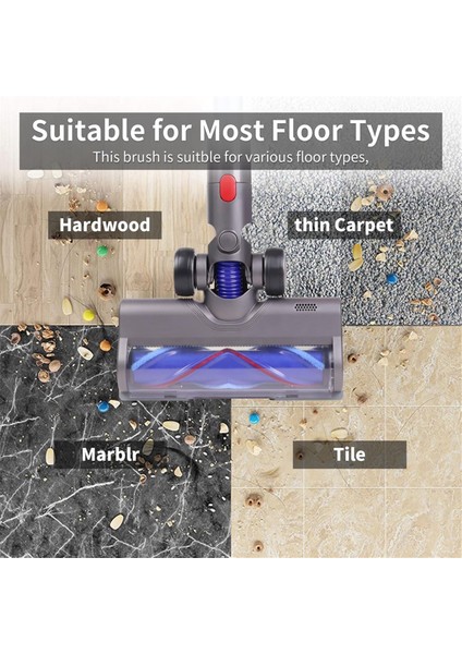 V7 V8 V10 V11 V15 LED Işıklı V Şekli Turbo Kıllı Rulo Fırça Temizleyicili Sert Zemin Vakum Aparatı (Yurt Dışından) indirimleri