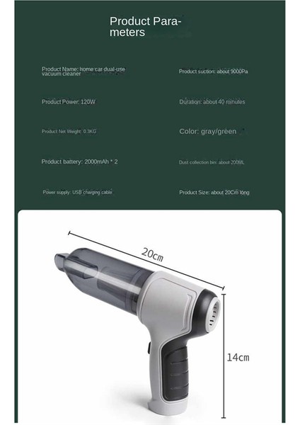 95000PA Araba Vakum Temizleyici 3'ü 1 Arada Kablosuz Islak ve Kuru Çift Amaçlı Güçlü Emiş Temizleme Makinesi Gri (Yurt Dışından) fiyatları