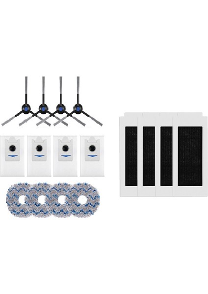 X5 Pro Süpürme Robotu Aksesuarları Paspas Toz Torbası Sarf Malzemeleri Yan Silindir Fırça Filtre Elemanları B (Yurt Dışından)