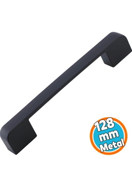 Metal Kulp 128 mm -12.8 cm Mobilya Çekmece Mutfak Dolabı Dolap Kulpları Kulbu Siyah
